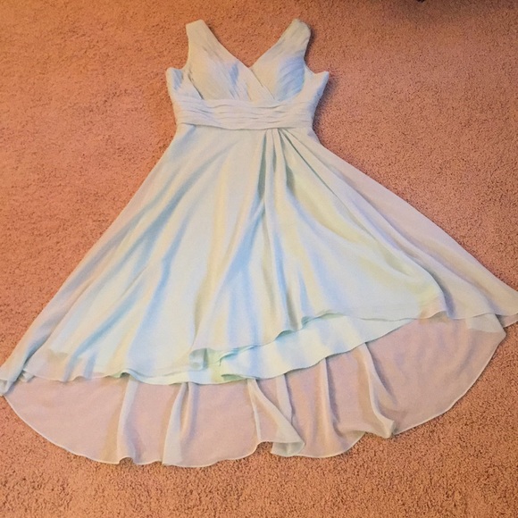 Mint Green High-Low Bridesmaid Dress - Picture 5 of 6